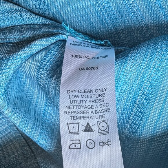 Britches Blue Striped Short Sleeve Button Shirt Men’s XXL 100% Polyester NWOT - Picture 5 of 7